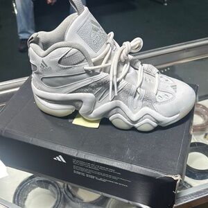 Adidas Gray High-Top Sneakers with Chunky Sole